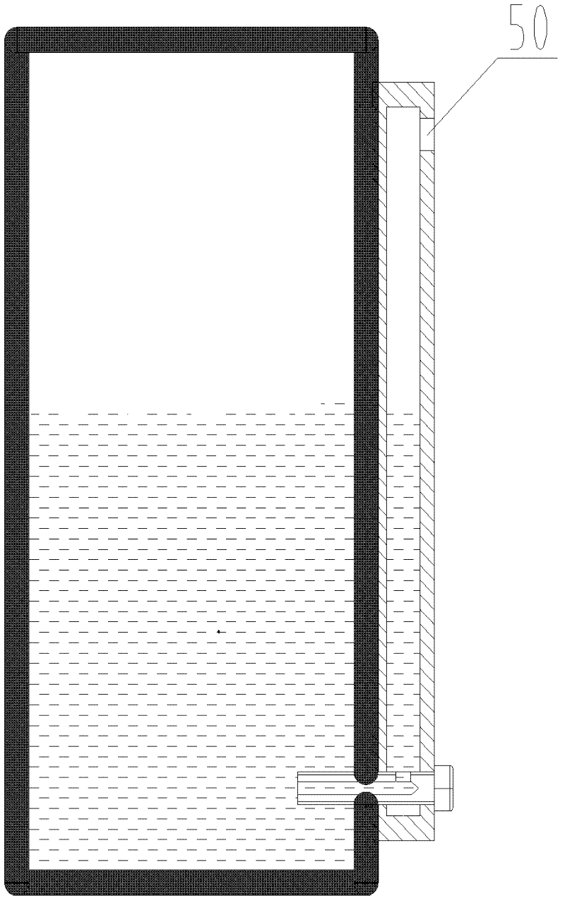 Liquid level display device, container using same and engineering plant