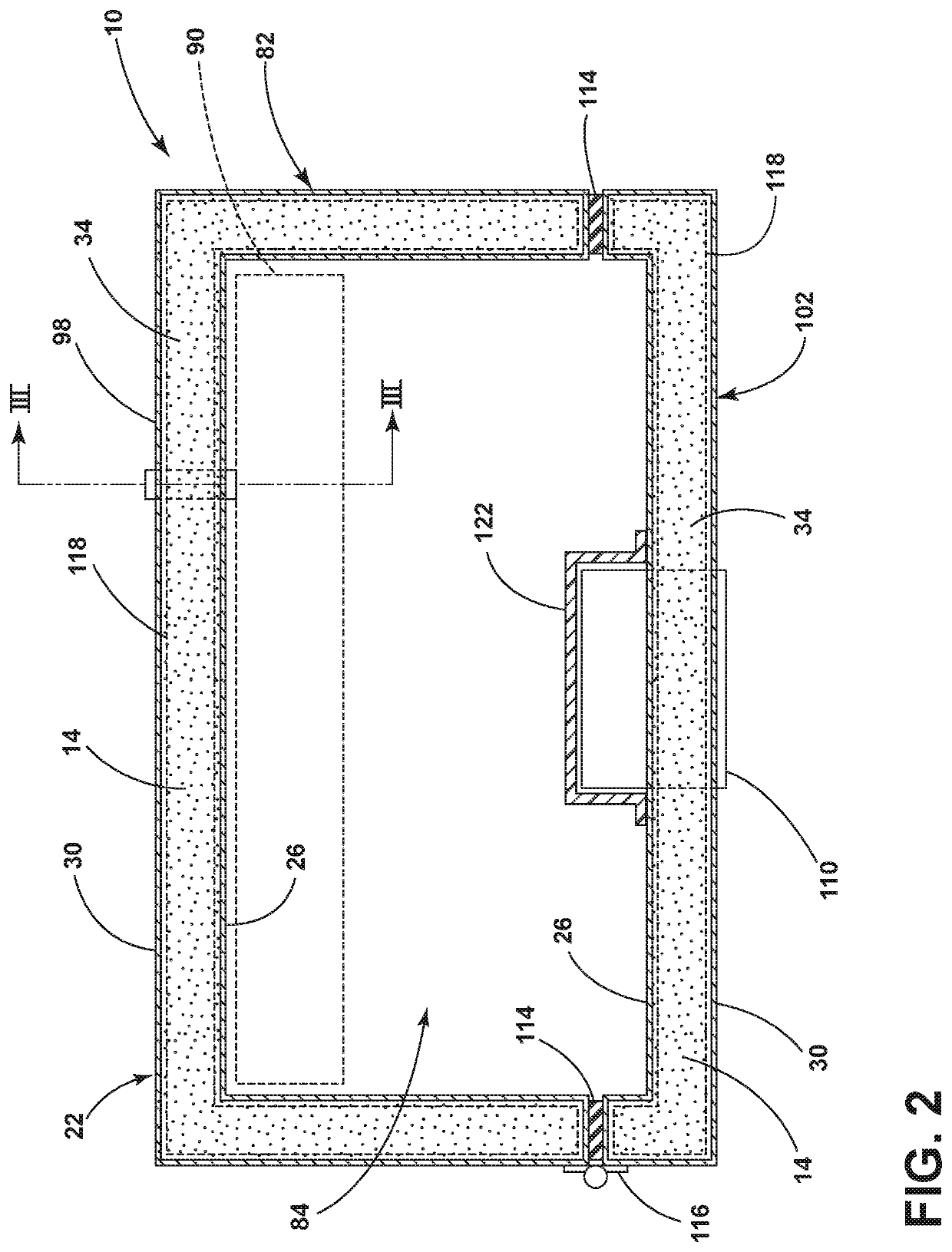Method for ensuring reliable core material fill around the pass throughs in a vacuum insulated structure