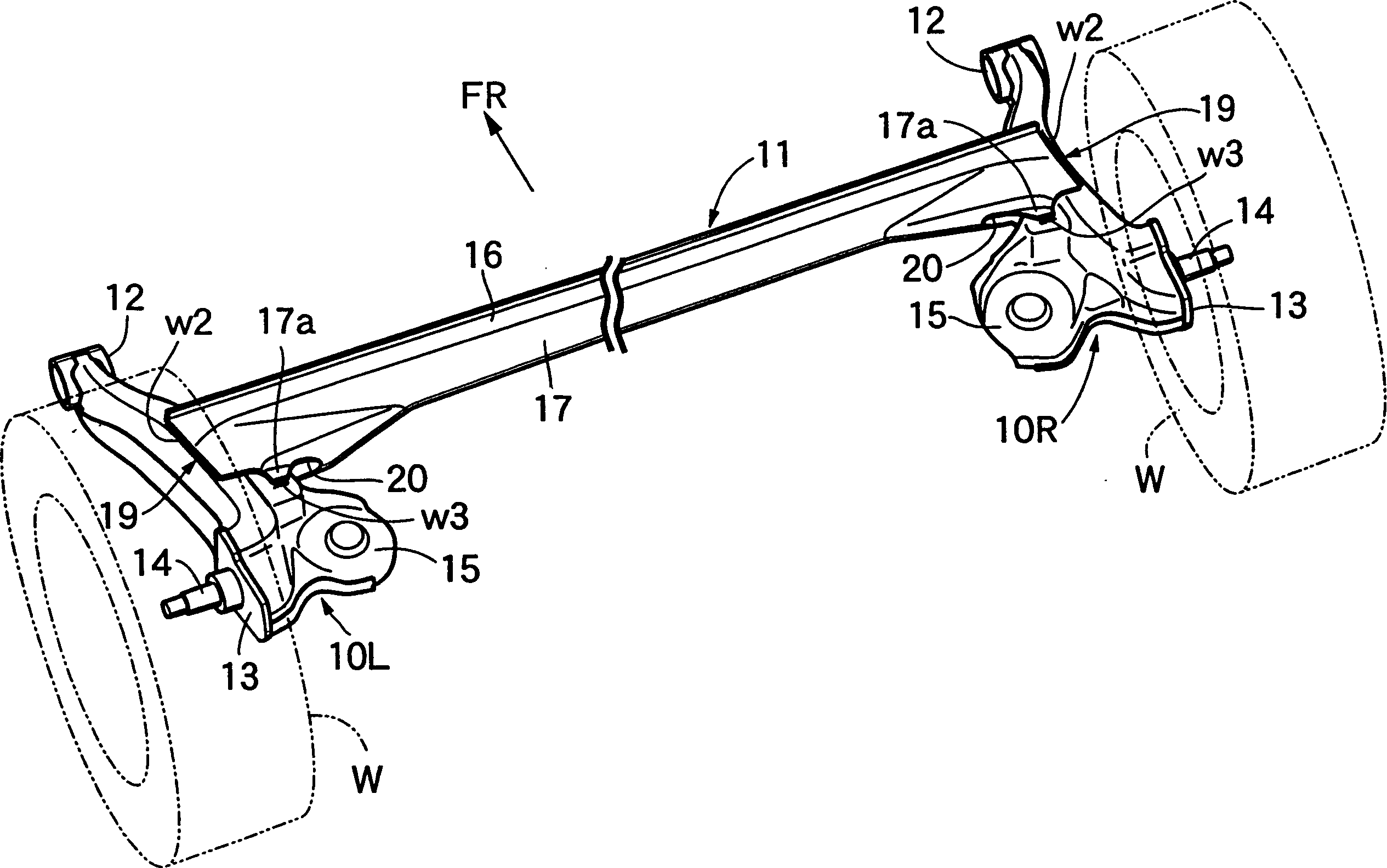 Torque beam suspension