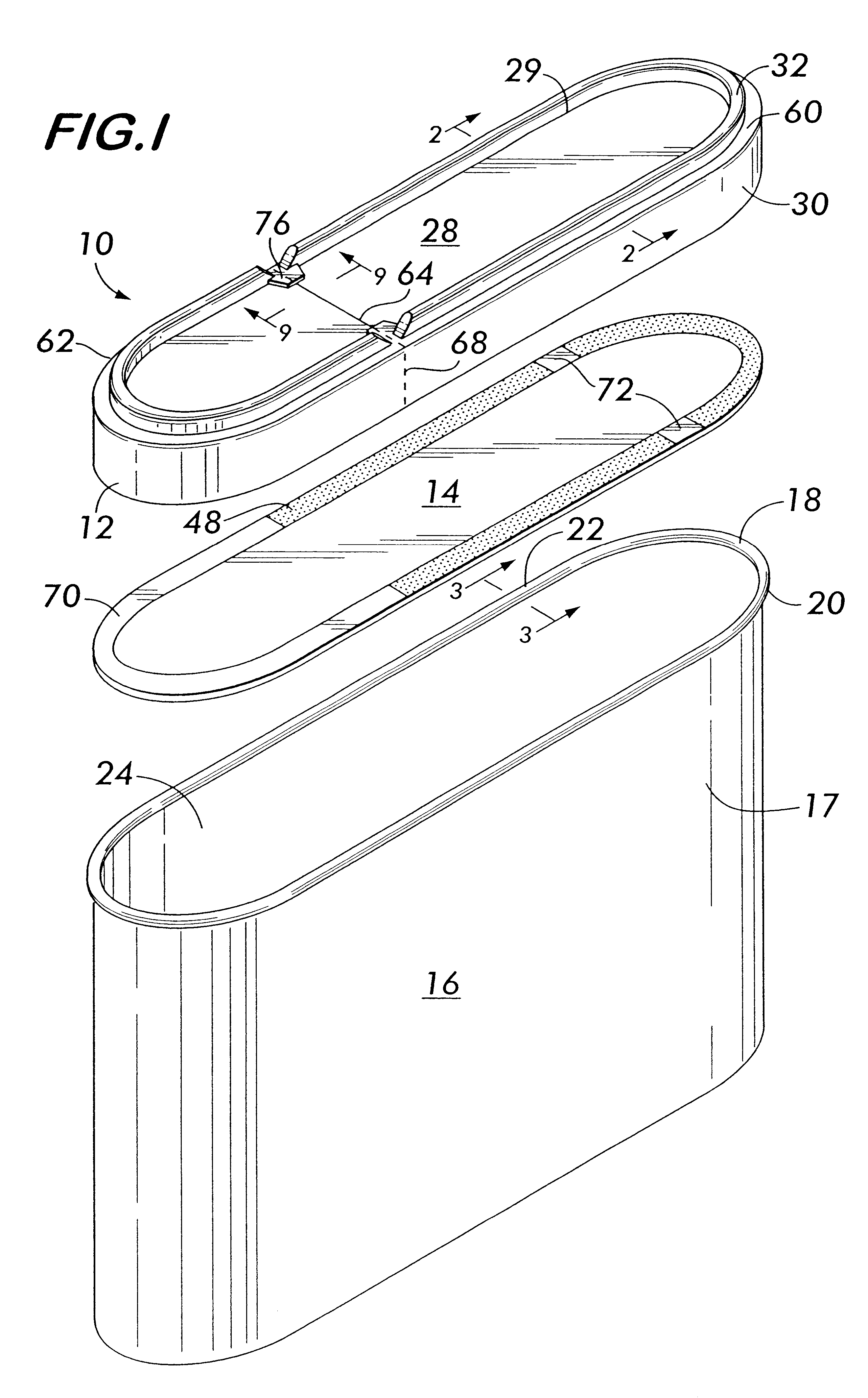 Stackable hinged container lid having detents