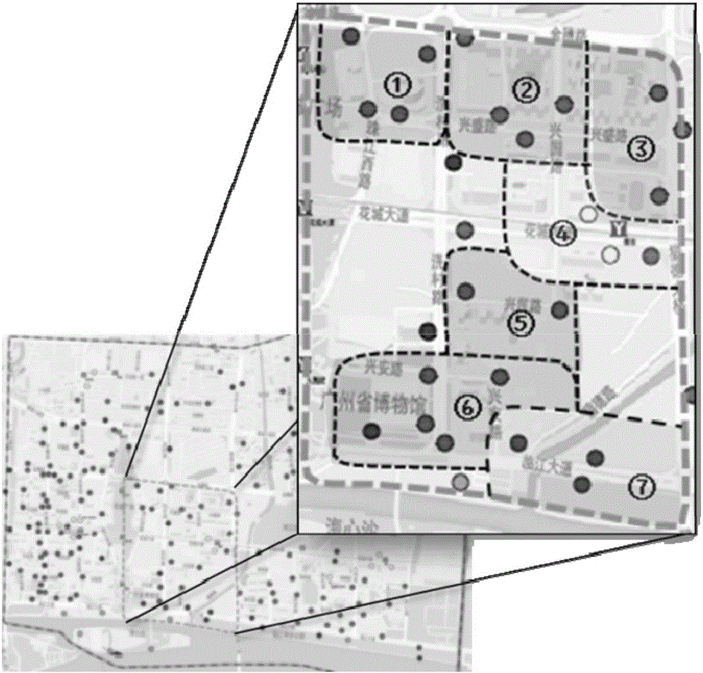 Public bicycle peak time scheduling method based on multilevel partition