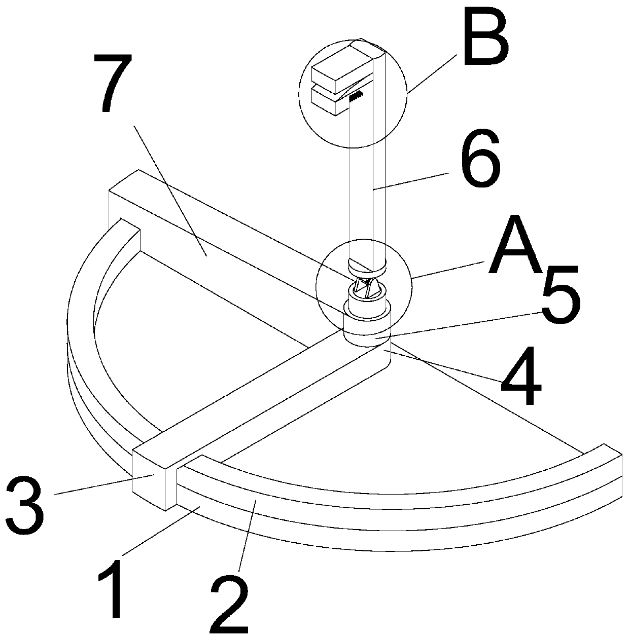 Special curved ruler for costume design based on aesthetic art