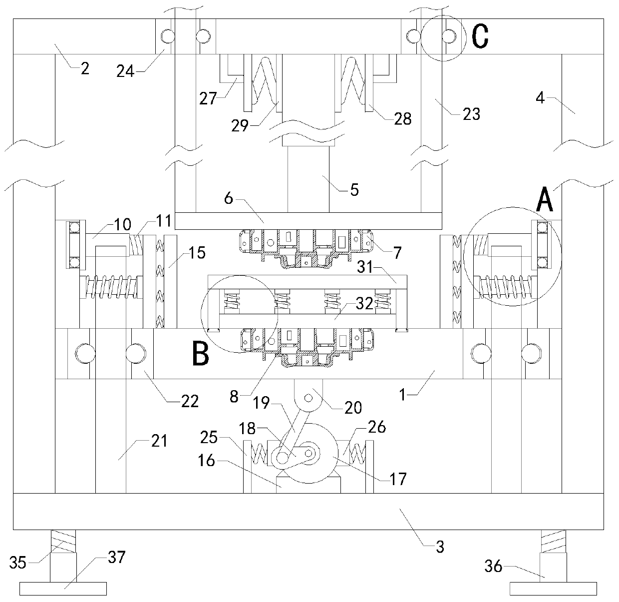 Multi-hinge-pin simultaneous press riveting die for automobile hinge