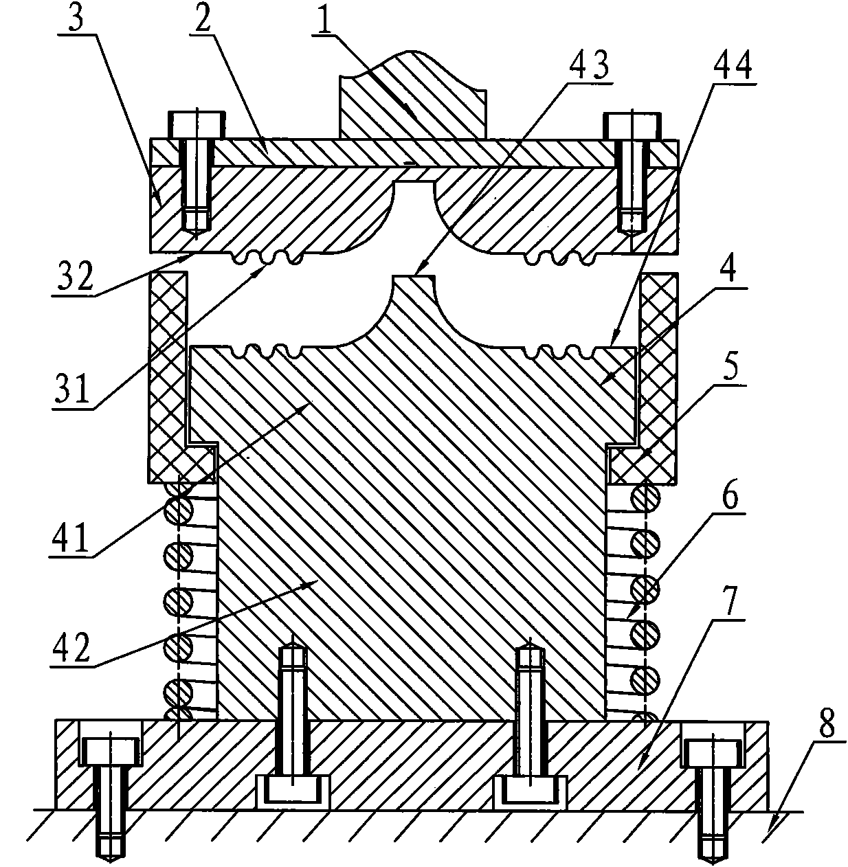 Forming and pressing die for loudspeaker drum paper