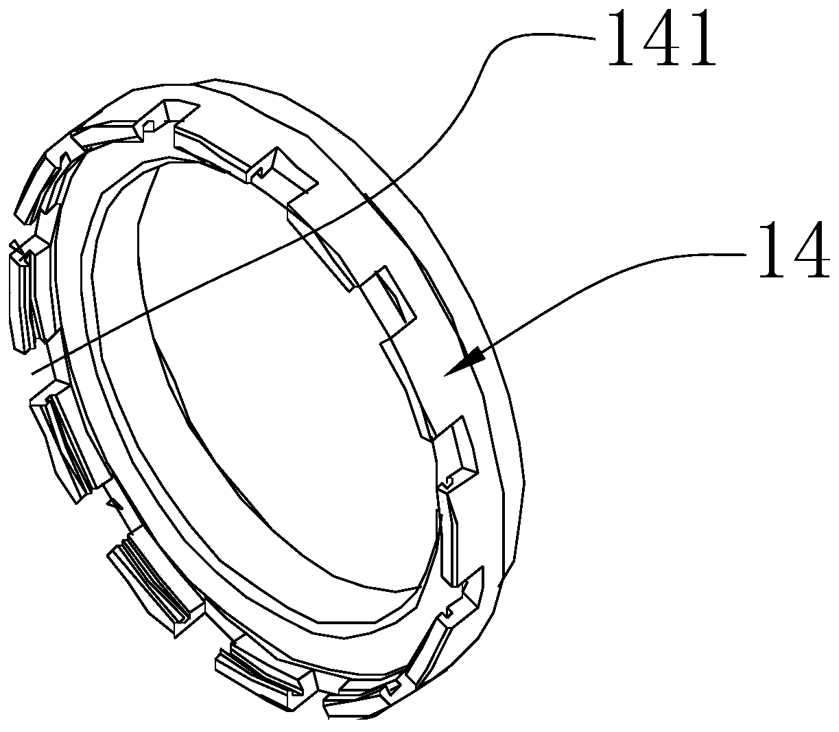 Locking ring auxiliary assembling device and engine power turbine ...