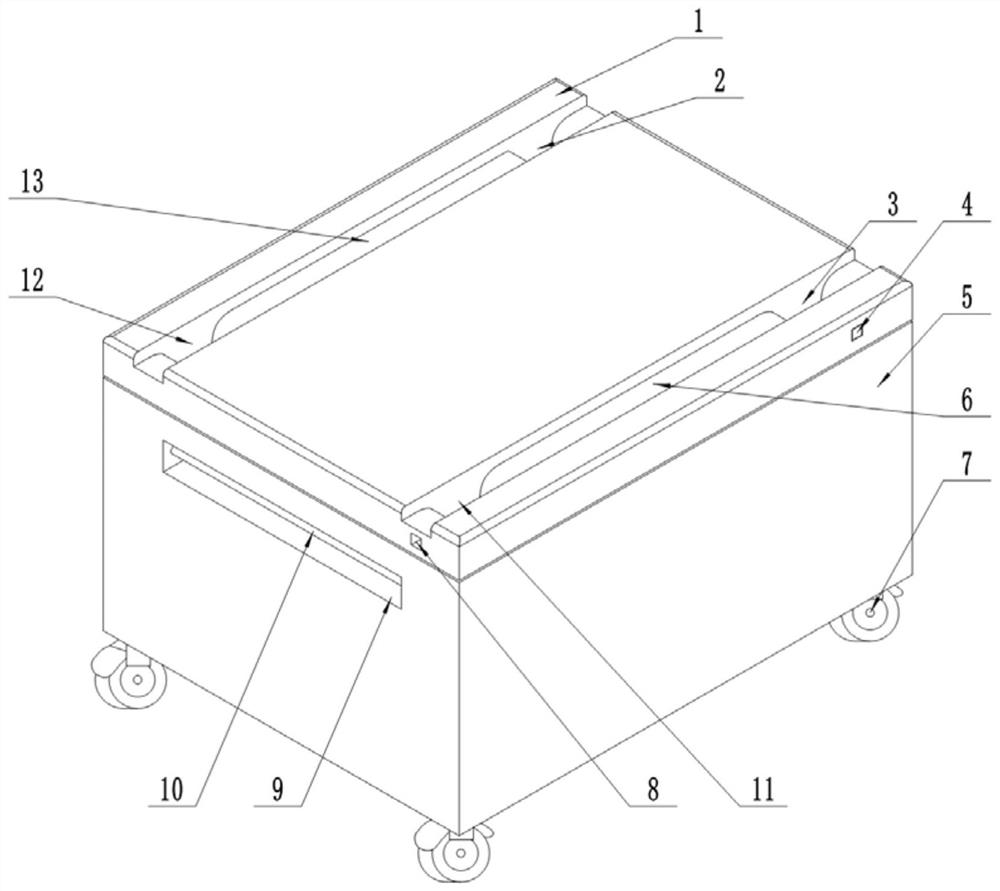 Float glass production line sealing box