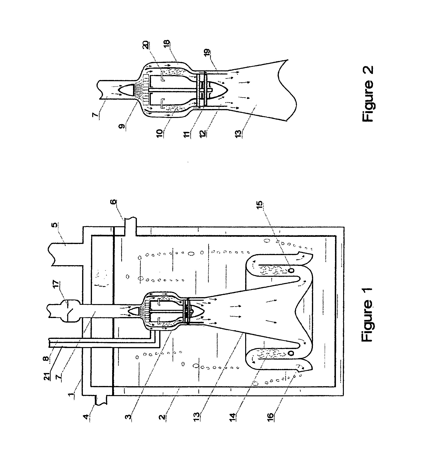 Method and device of turbine submerged combustion boiler
