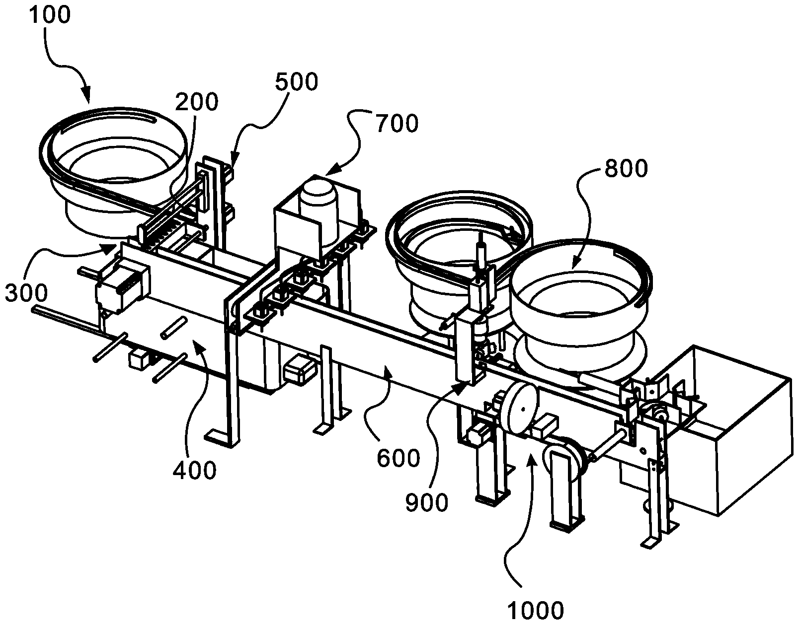 Method for performing correction, pushing, rinsing, delivery, conveying, filling, cover conveying, cover screwing and labeling coding on filling bottle