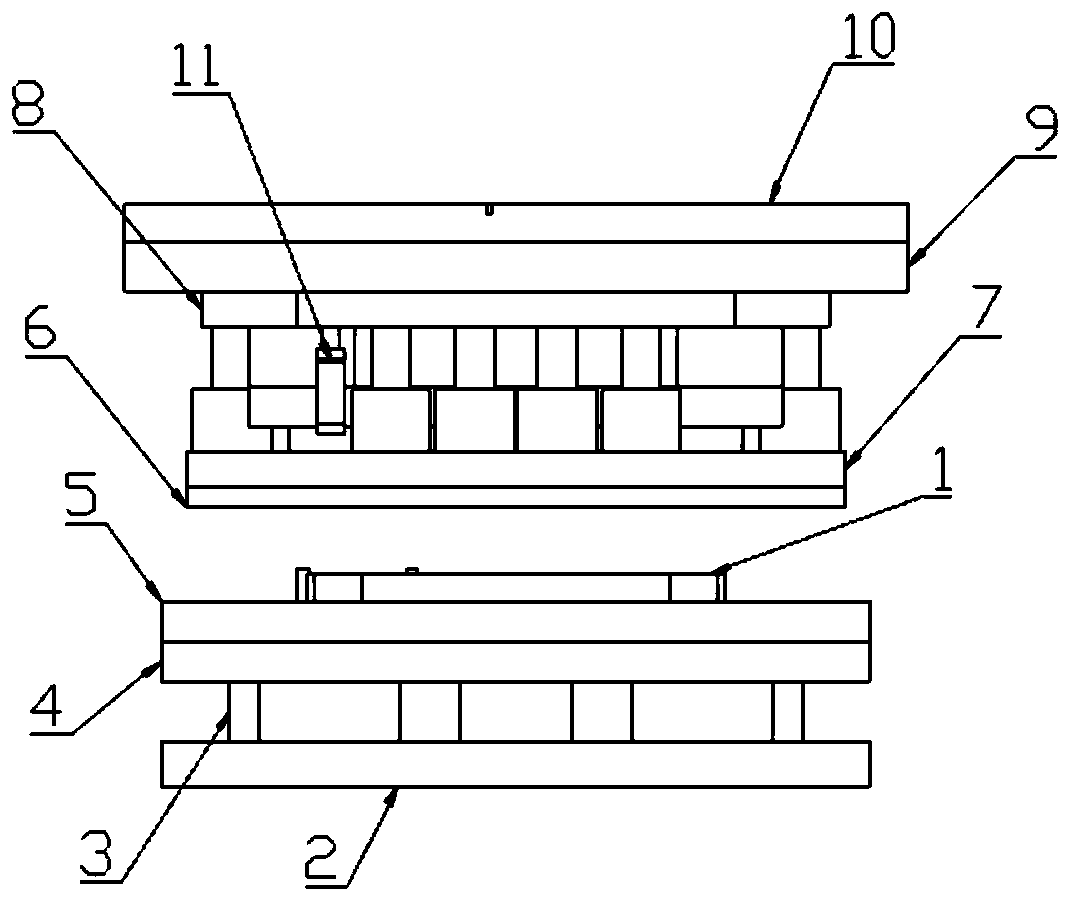 Multi-feature compound punching rotary die for tension plate and working method thereof