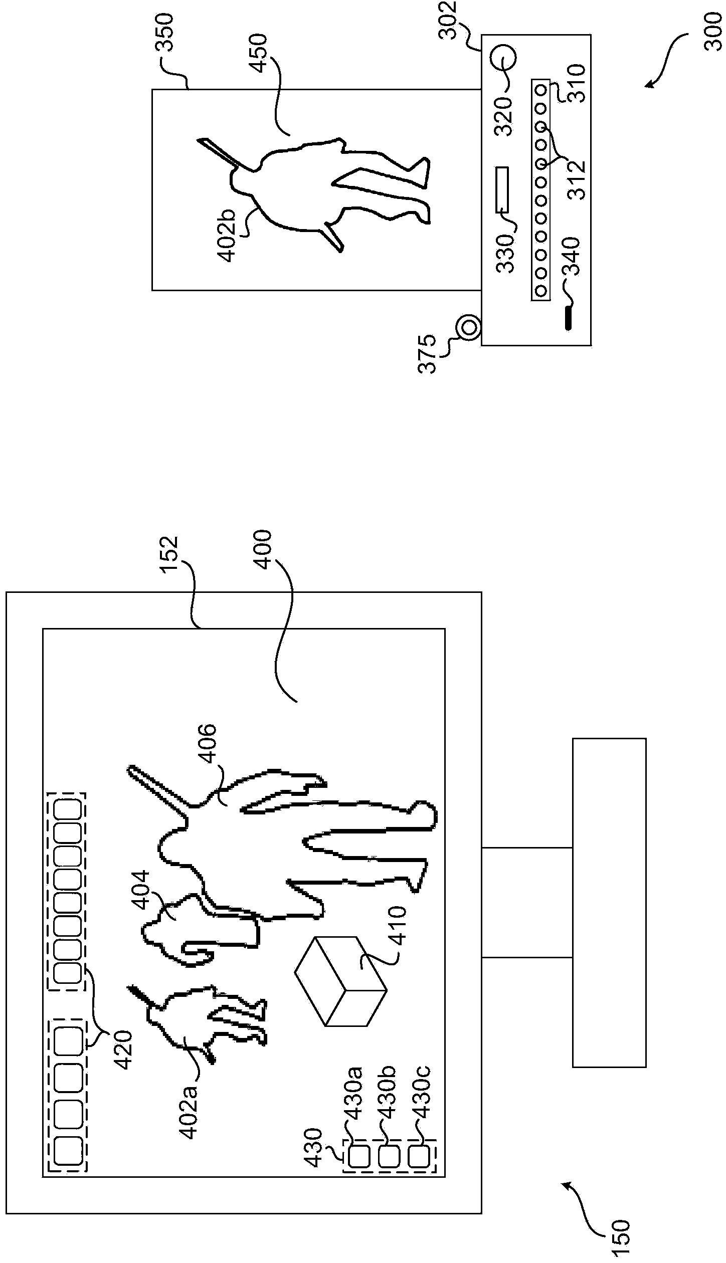 Computer peripheral display and communication device providing an adjunct 3D user interface