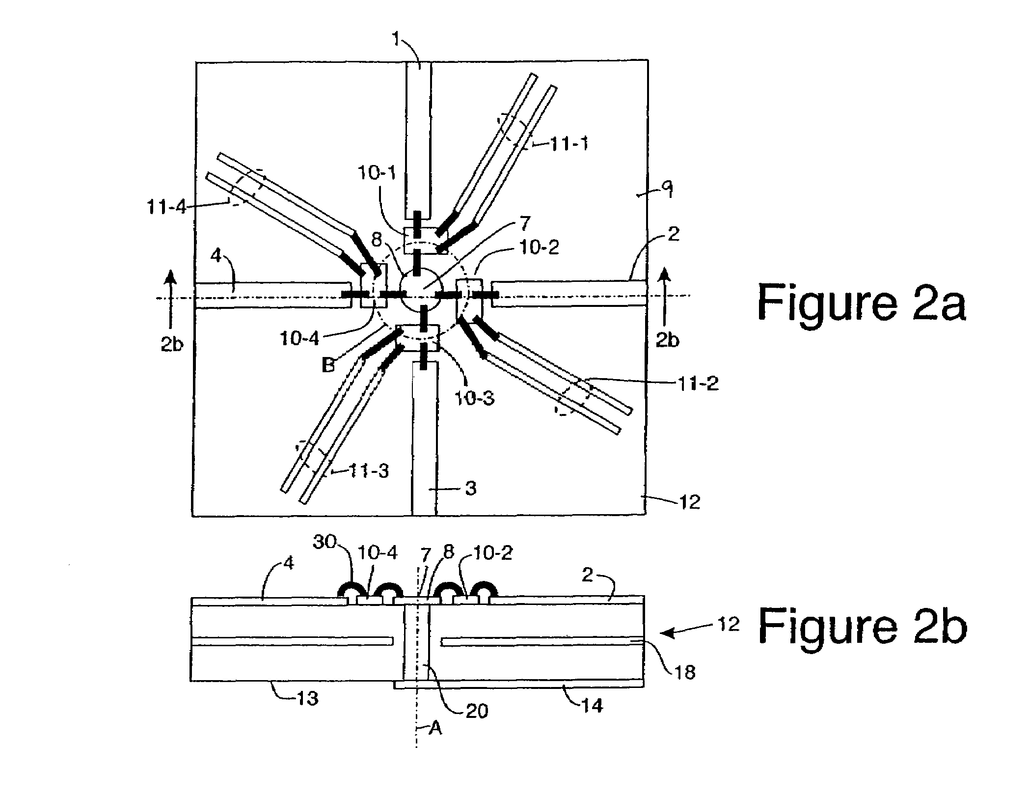 Single-pole multi-throw switch having low parasitic reactance, and an antenna incorporating the same