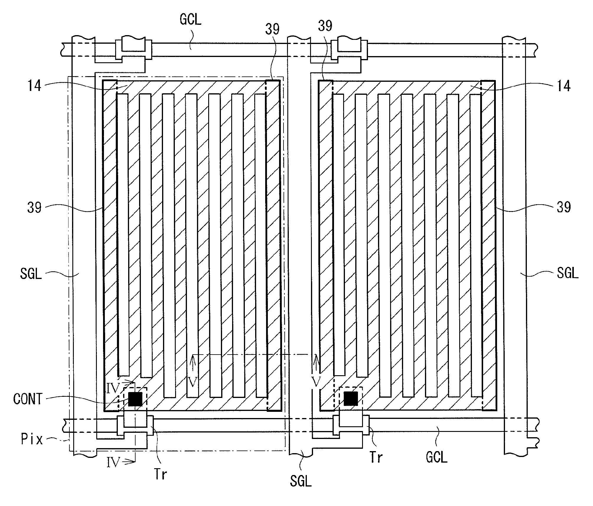 Liquid crystal display with a reduced flexoelectric effect