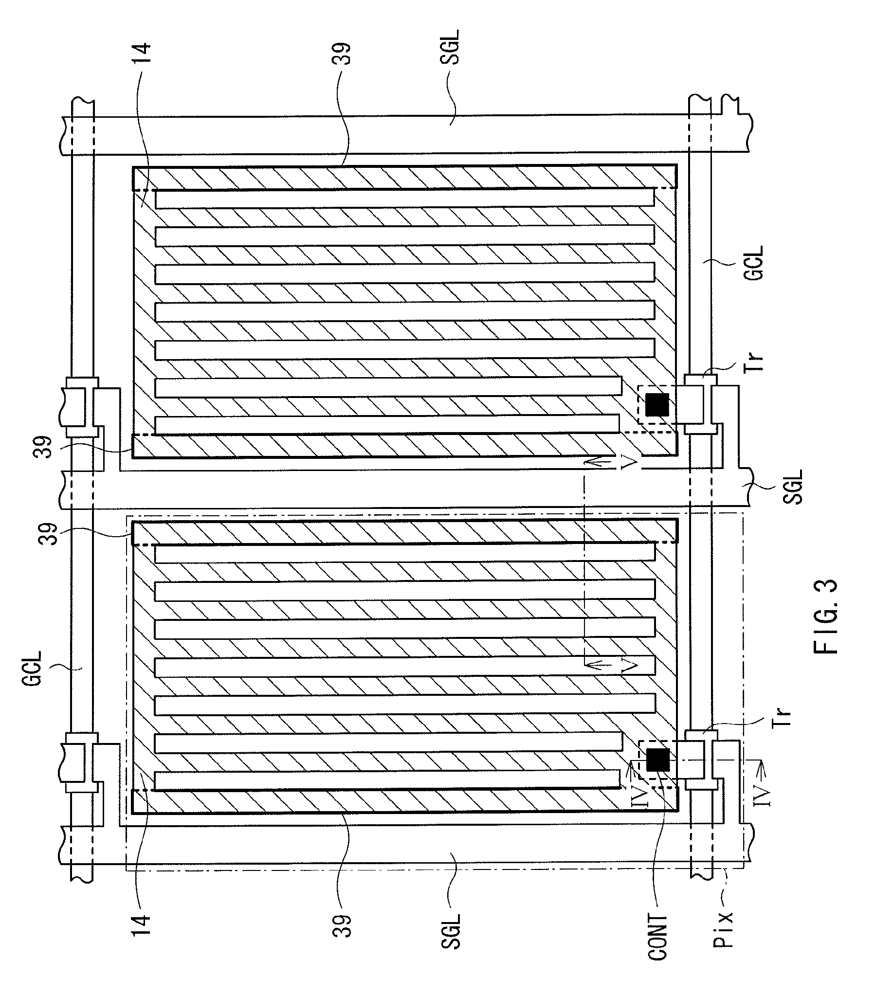 Liquid crystal display with a reduced flexoelectric effect