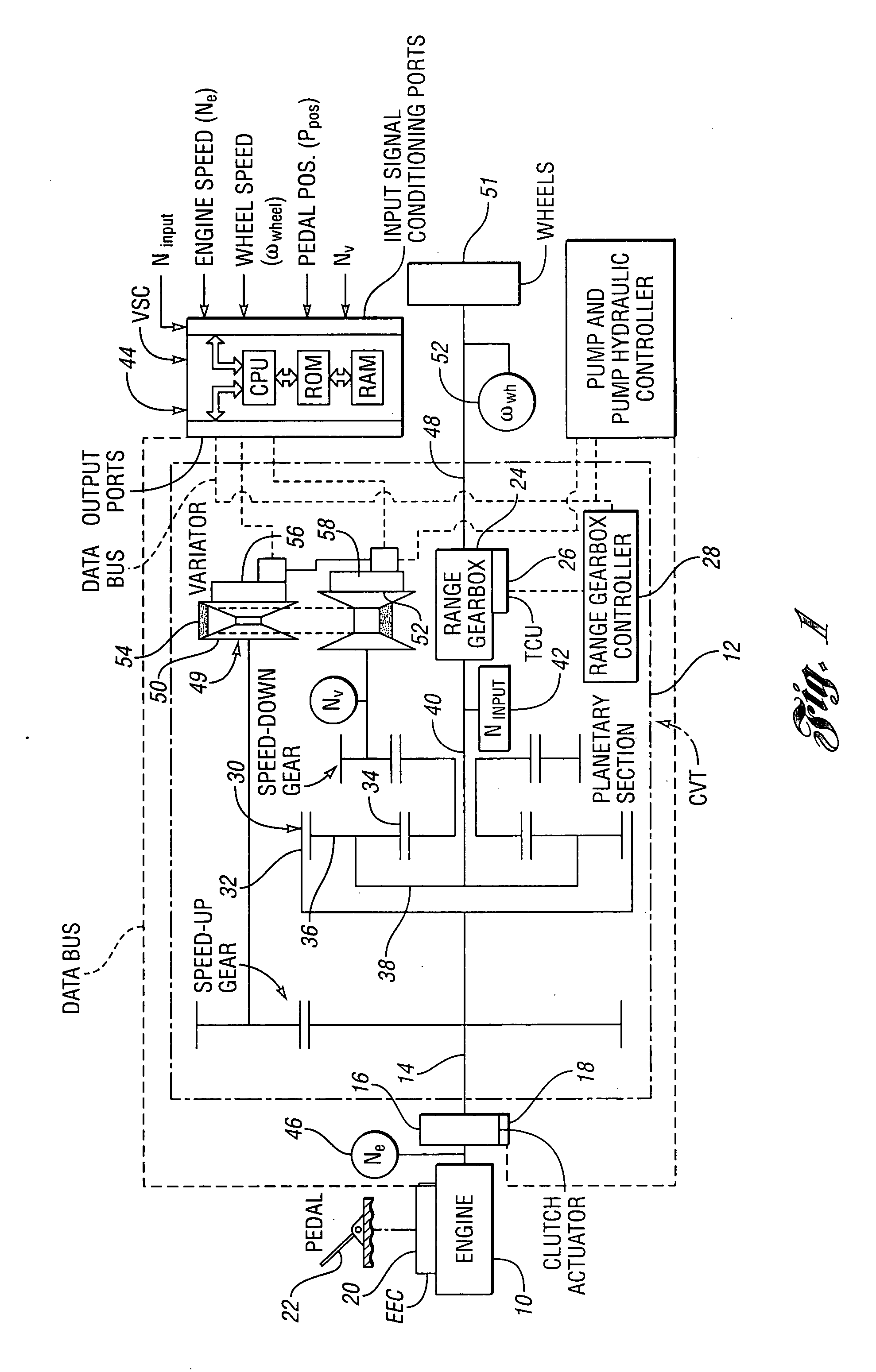 Method for controlling a vehicle powertrain having step ratio gearing and a continuously variable transmission to achieve optimum engine fuel economy