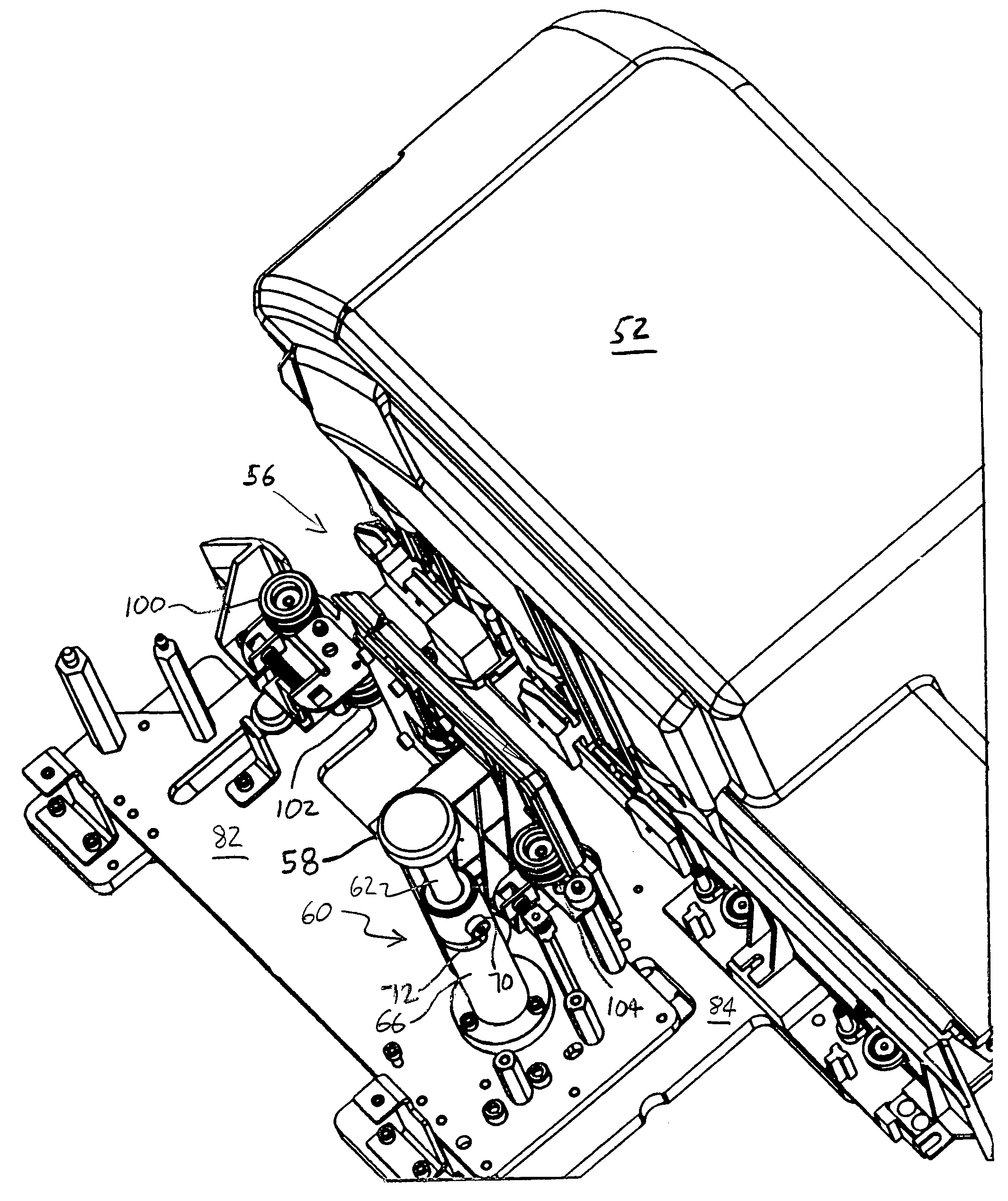 Retractable document handling mechanism for a document processing system