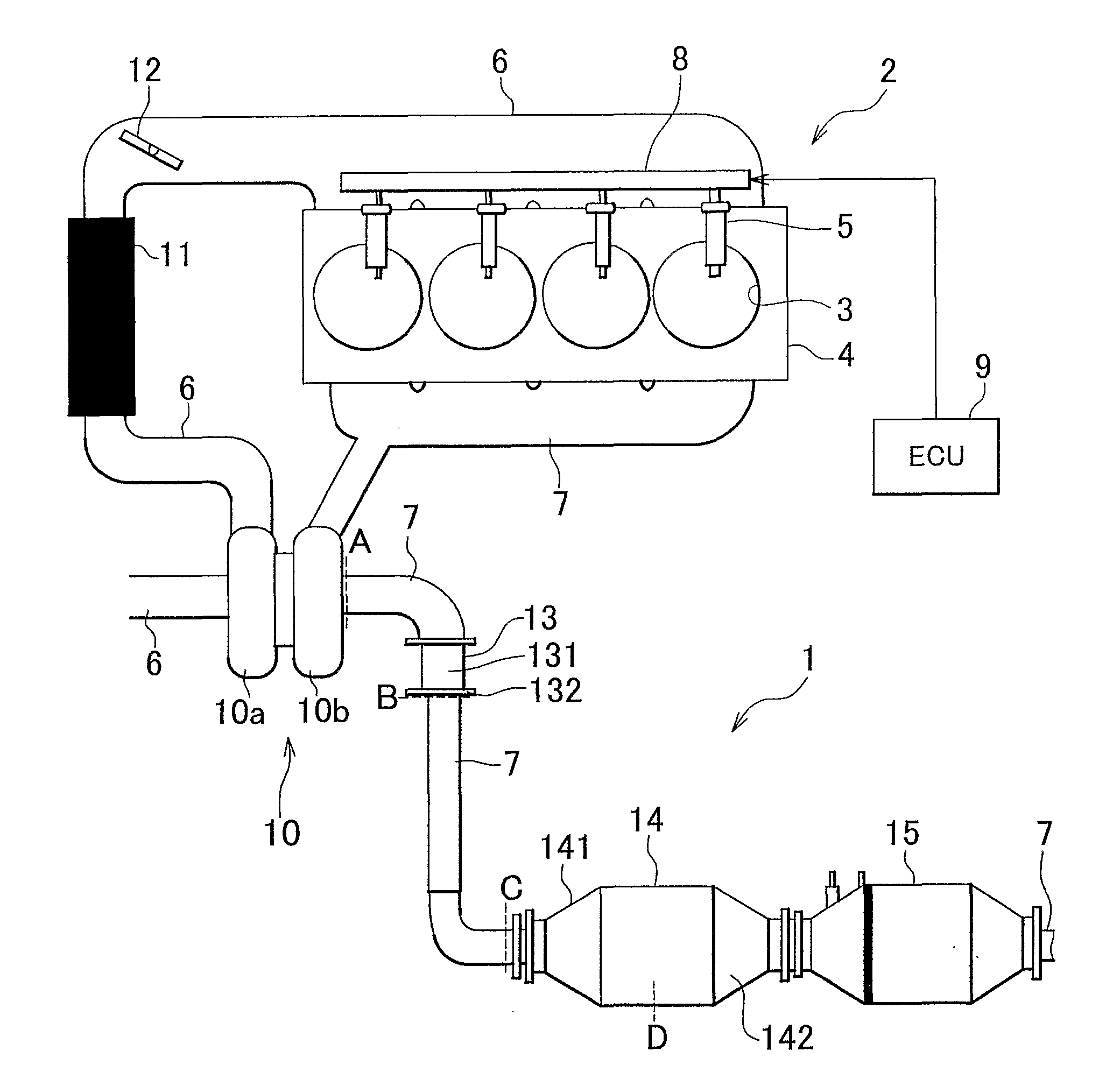 Exhaust Gas Control Apparatus for Internal Combustion Engine
