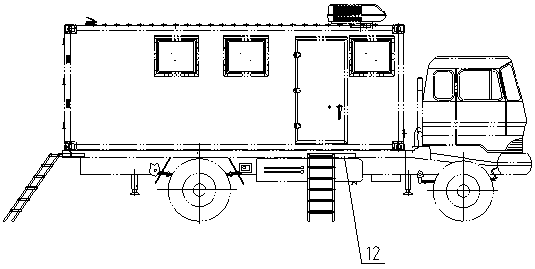 Vehicle-mounted power station concealed ladder stand and mounting method thereof
