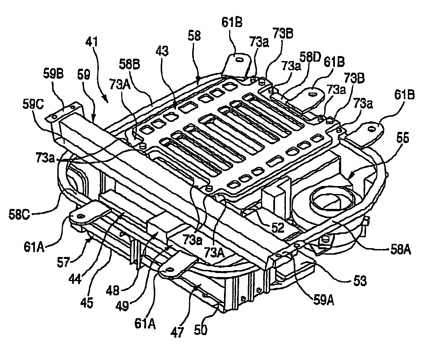 Structure for installing high-voltage equipment component to vehicle