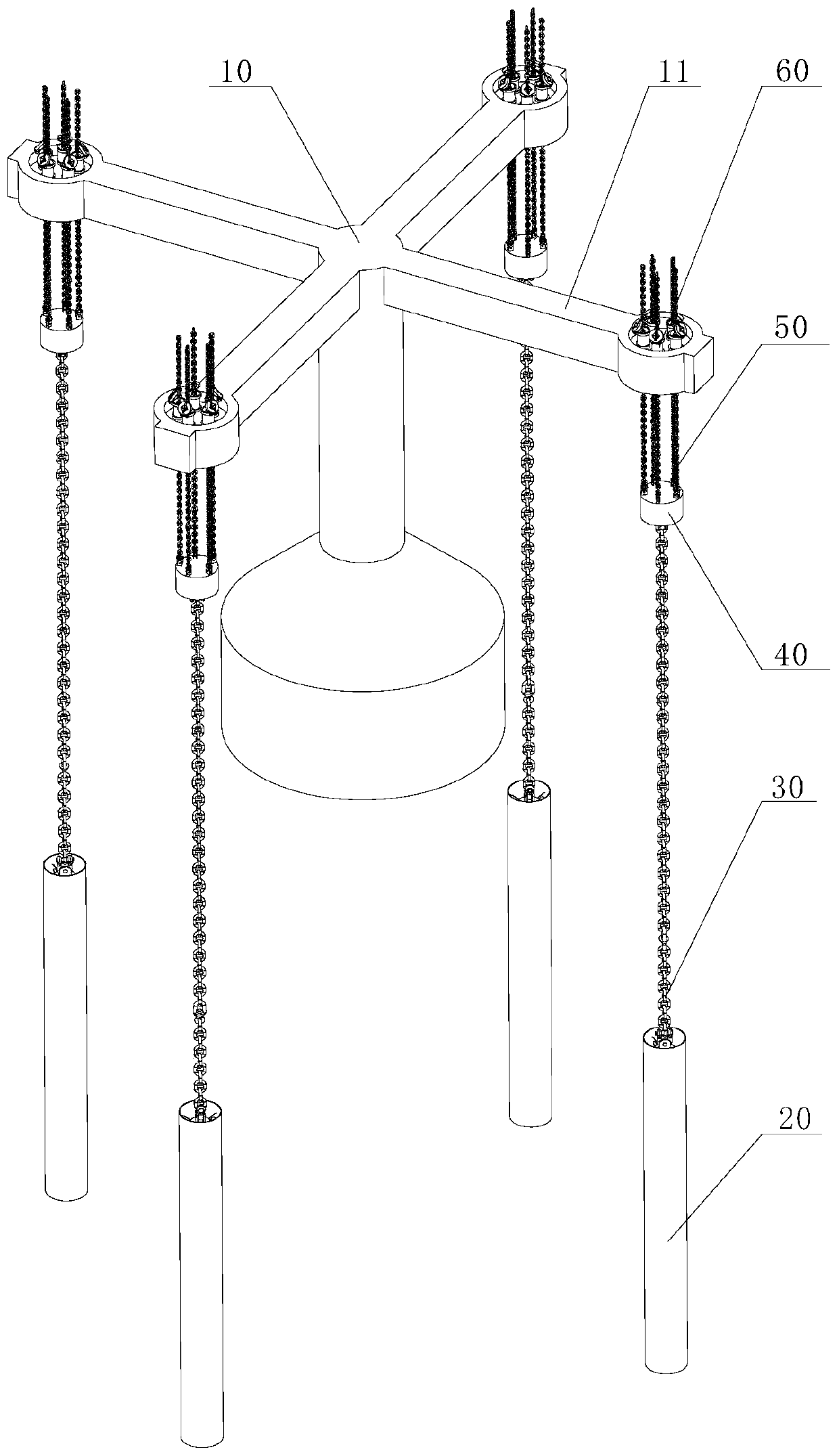 Tendon used for tension leg floating type wind power platform