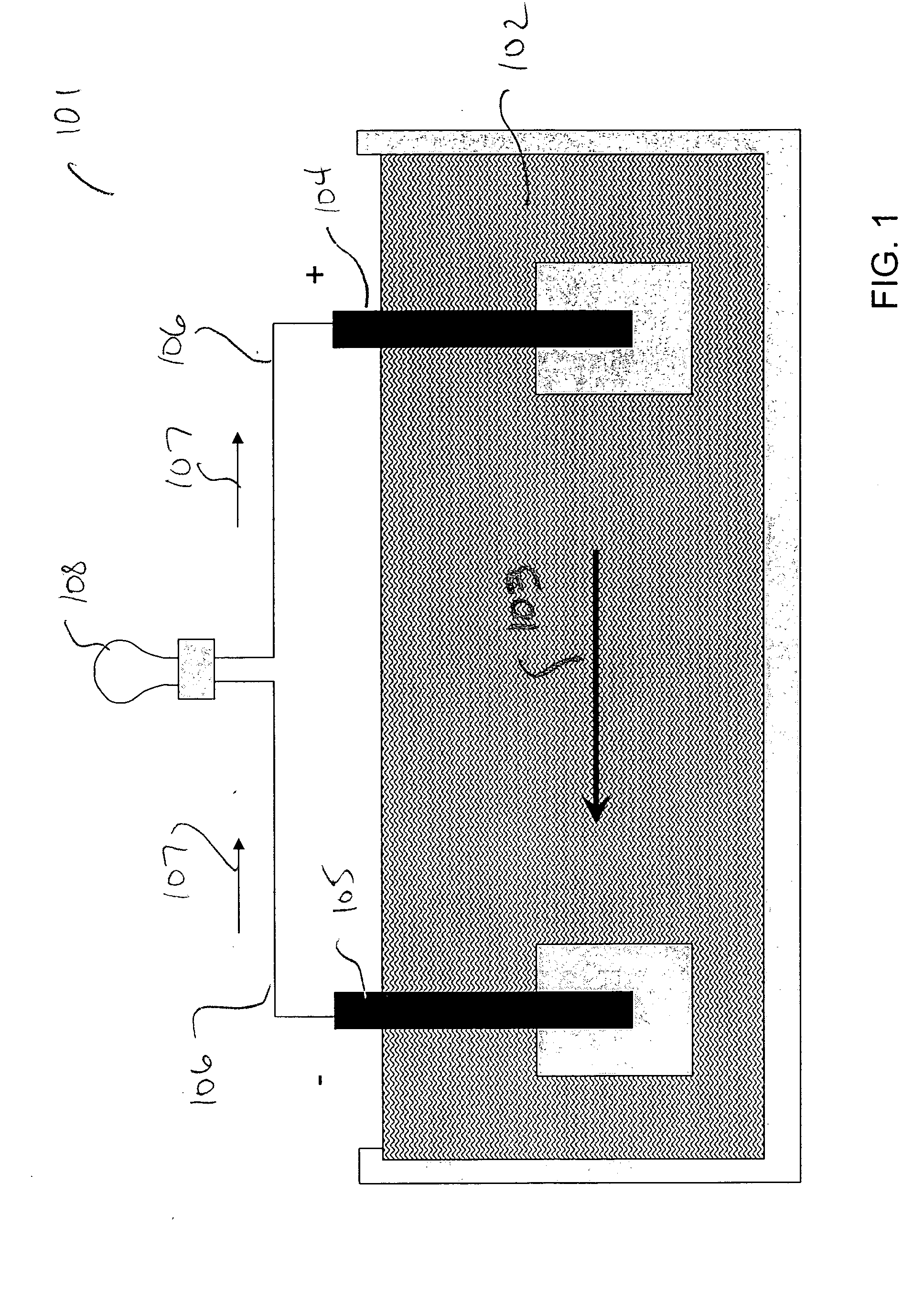 Electrowetting battery having a nanostructured electrode surface