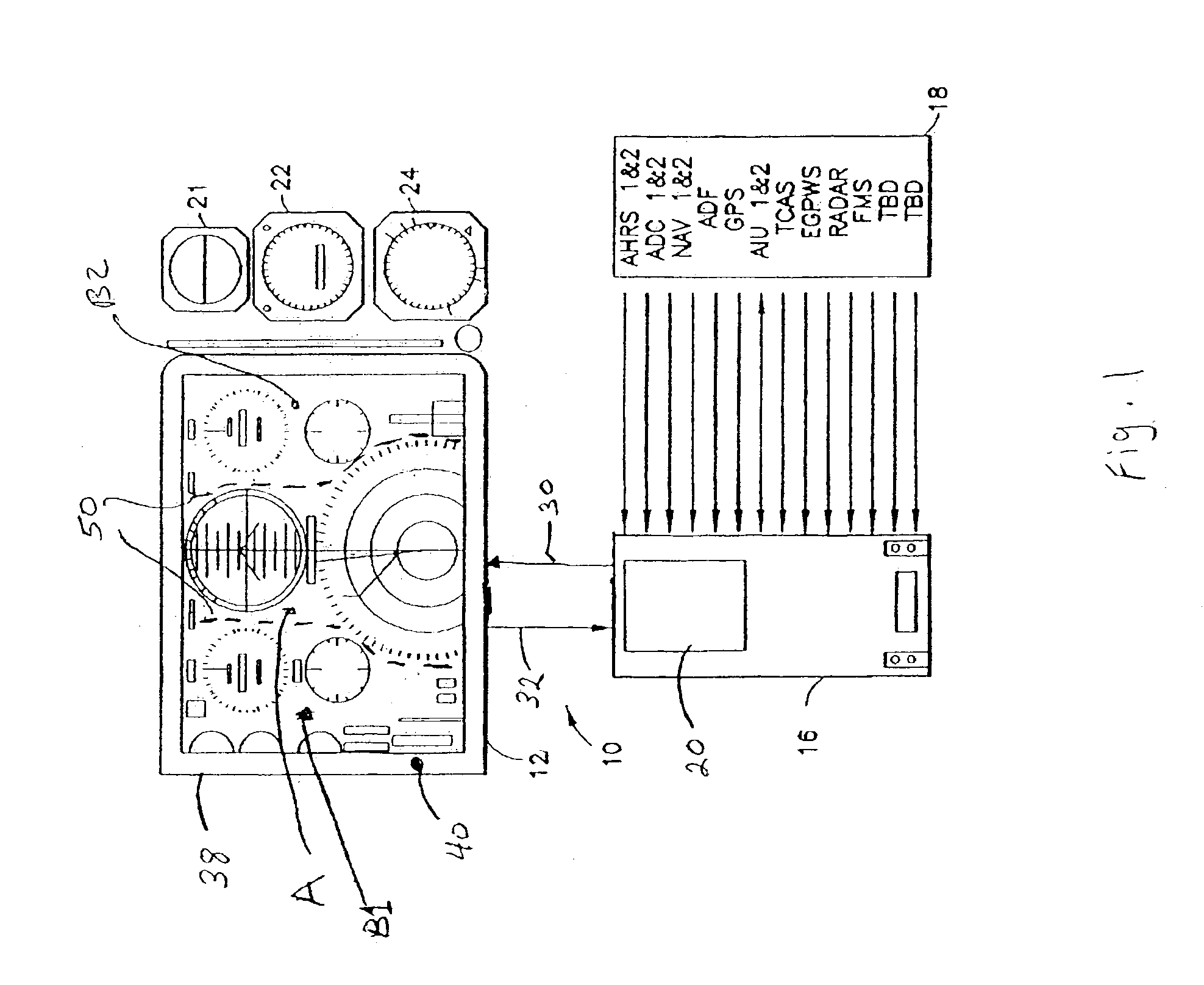 Method and apparatus for facilitating ease of viewing and interpretation of data concurrently presented to the flight crew on a multifunction flat panel display in an aircraft