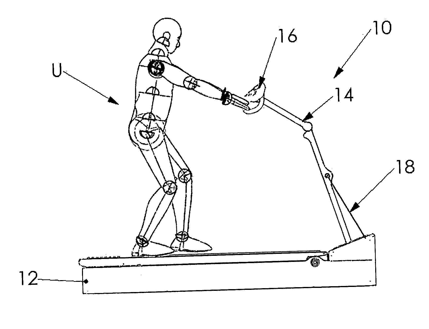 Exercise treadmill for pulling and dragging action
