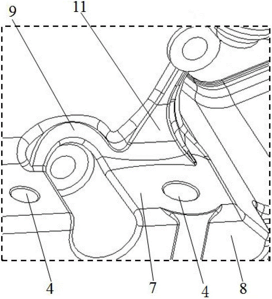 Engine front cover with suspension right bracket installation structure