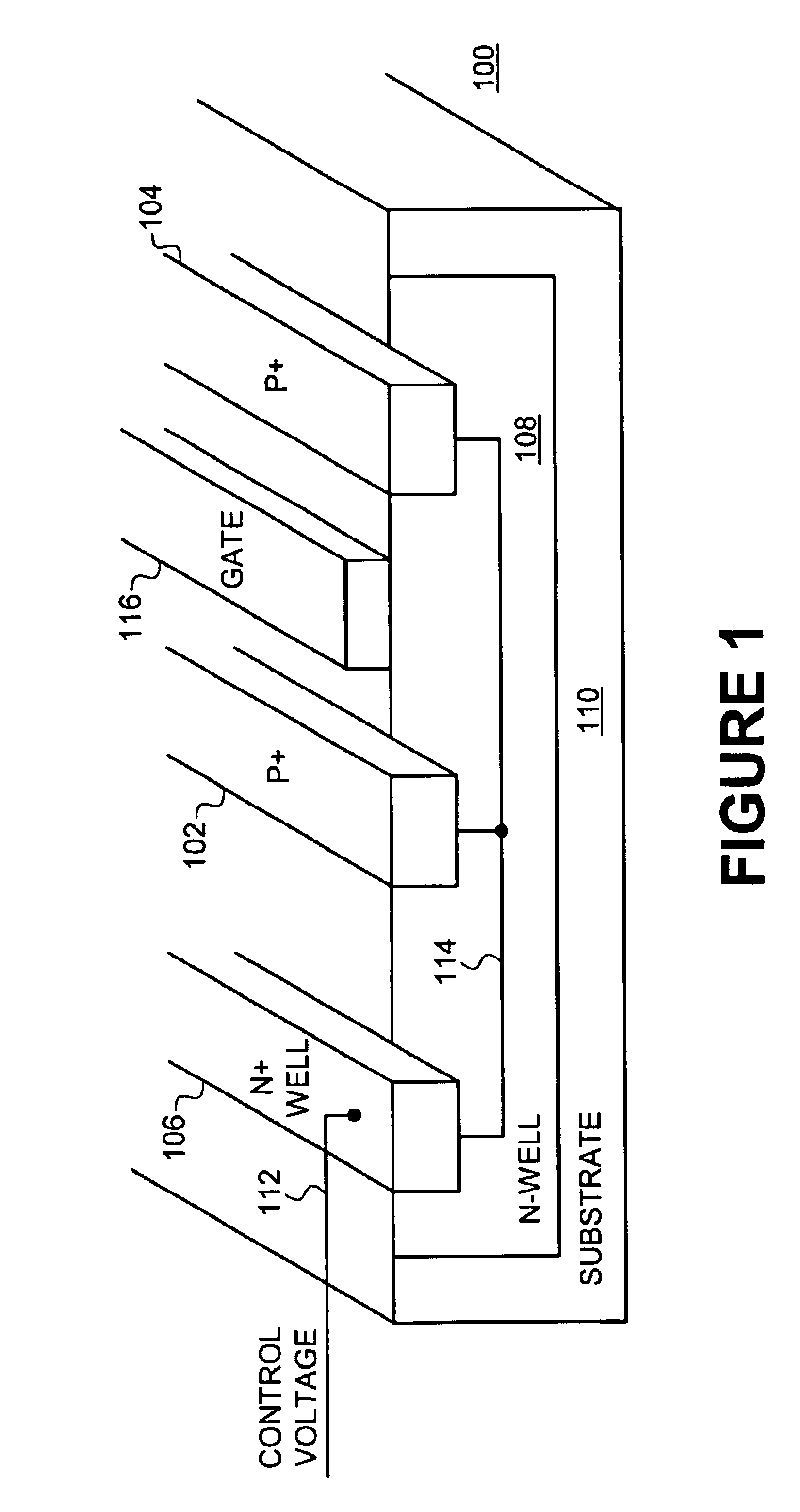 Physically defined varactor in a CMOS process