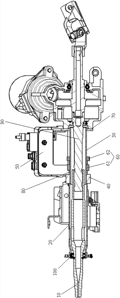 Steering column, steering system, vehicle and steering column collapse control method