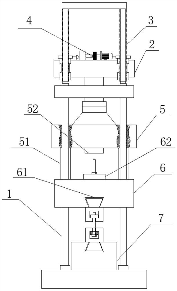 A tensile testing machine and its traction mechanism