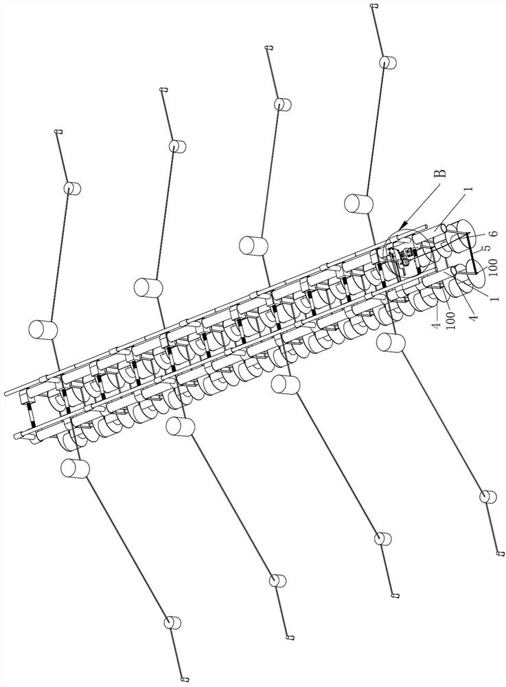 A flexible floating breakwater