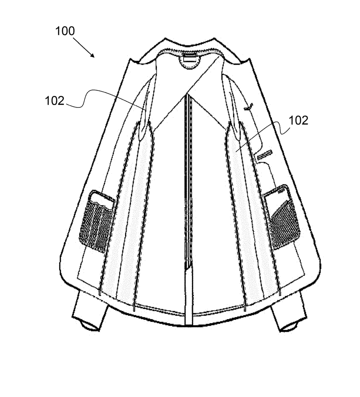 Blazer having removable arm pit section