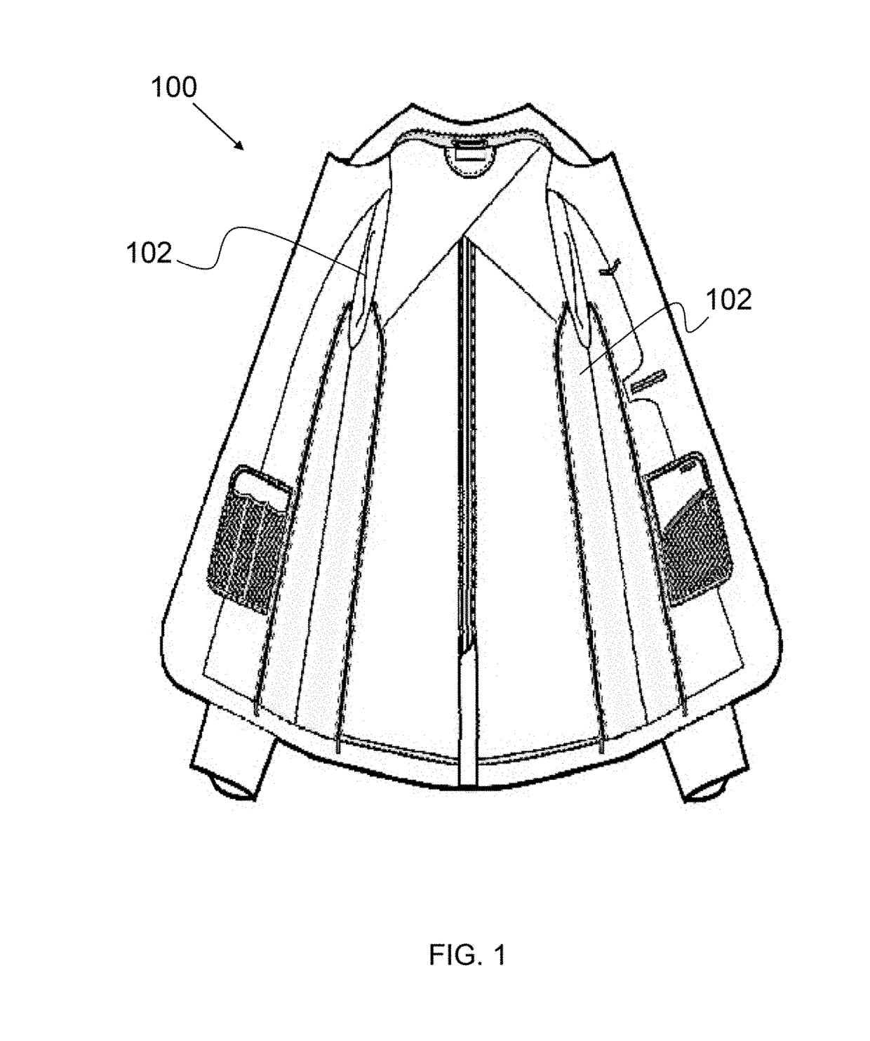 Blazer having removable arm pit section