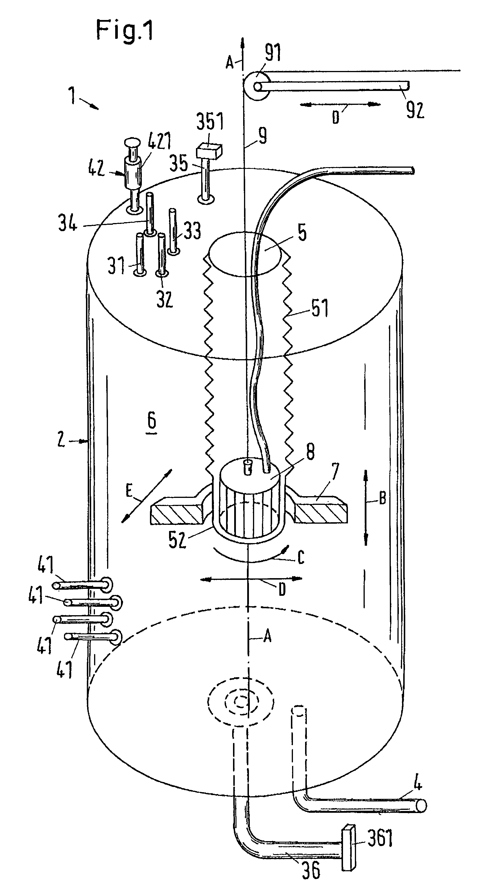 Mixing apparatus and container for such