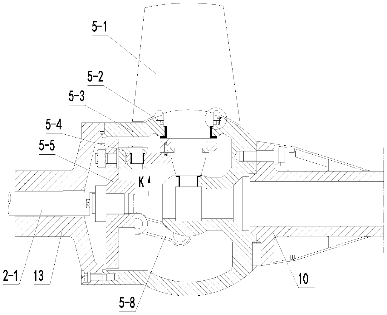 Shaft-extending cross-flow propeller type water turbine