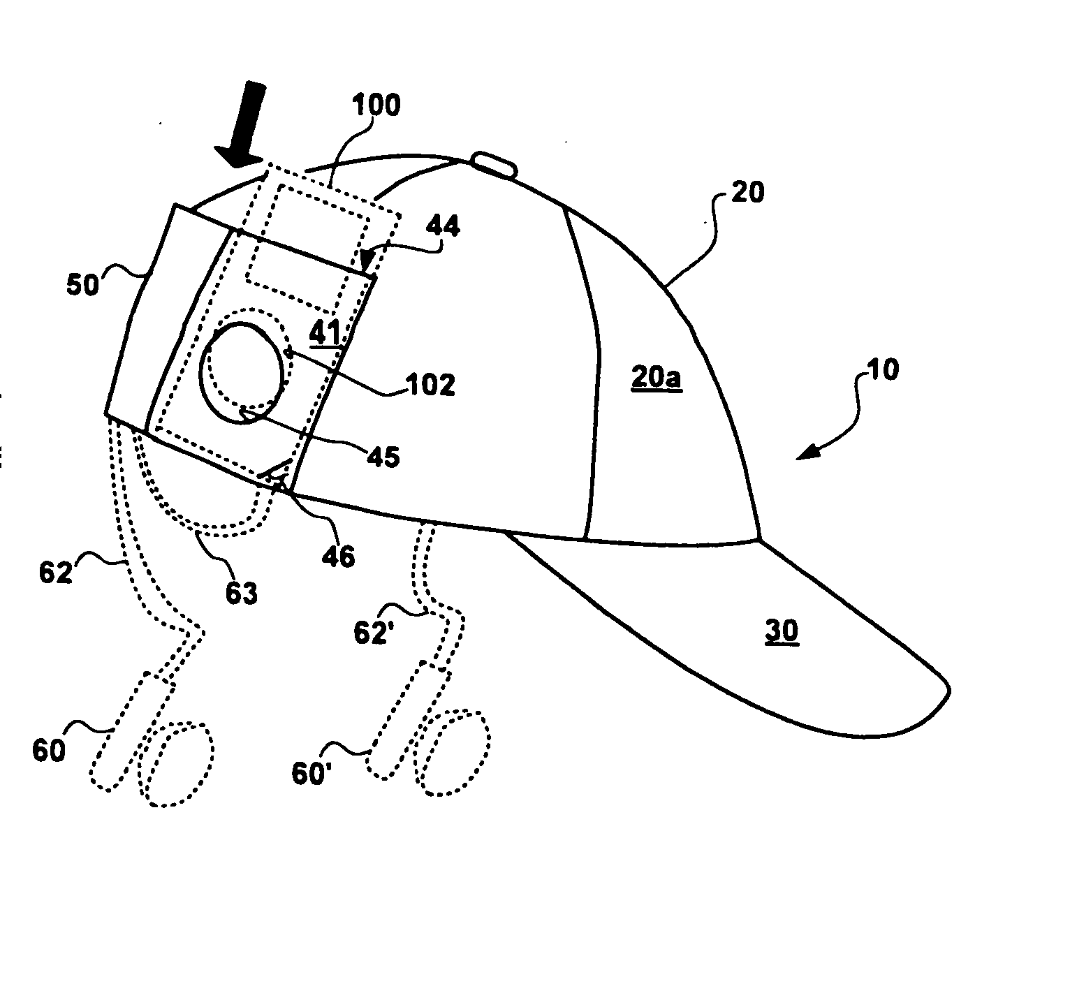 Headgear with pockets for carrying an audio device and a method for using the same