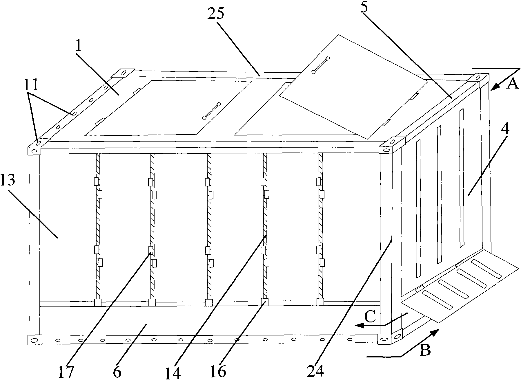 Removable special bulk grain container and dismounting system and dismounting method thereof