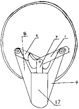 Scissors fruit picker at right angles to the telescopic adjustment rod