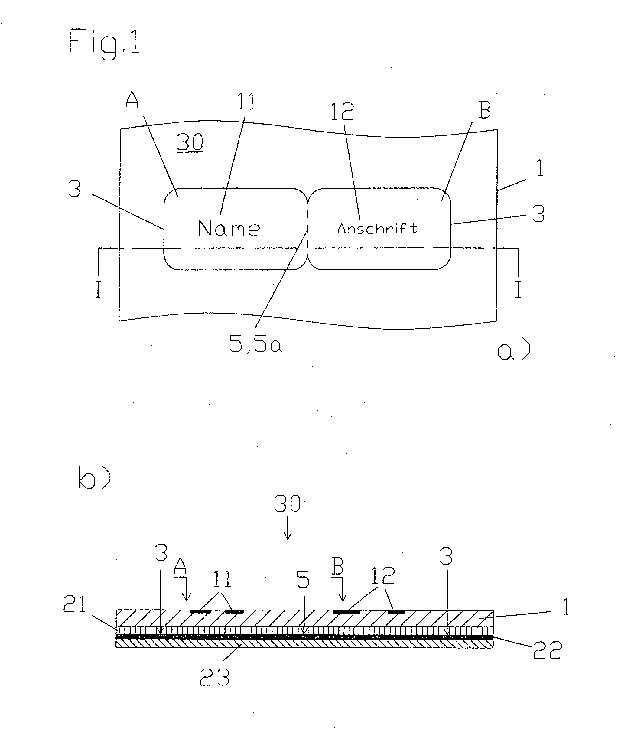 Form with integrated folding card, laminate for producing the form and method for producing a folding card