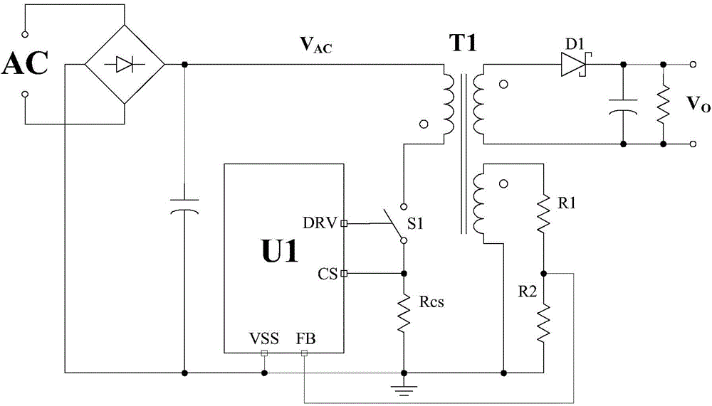 An output voltage control method and circuit of an isolated ac-dc power supply