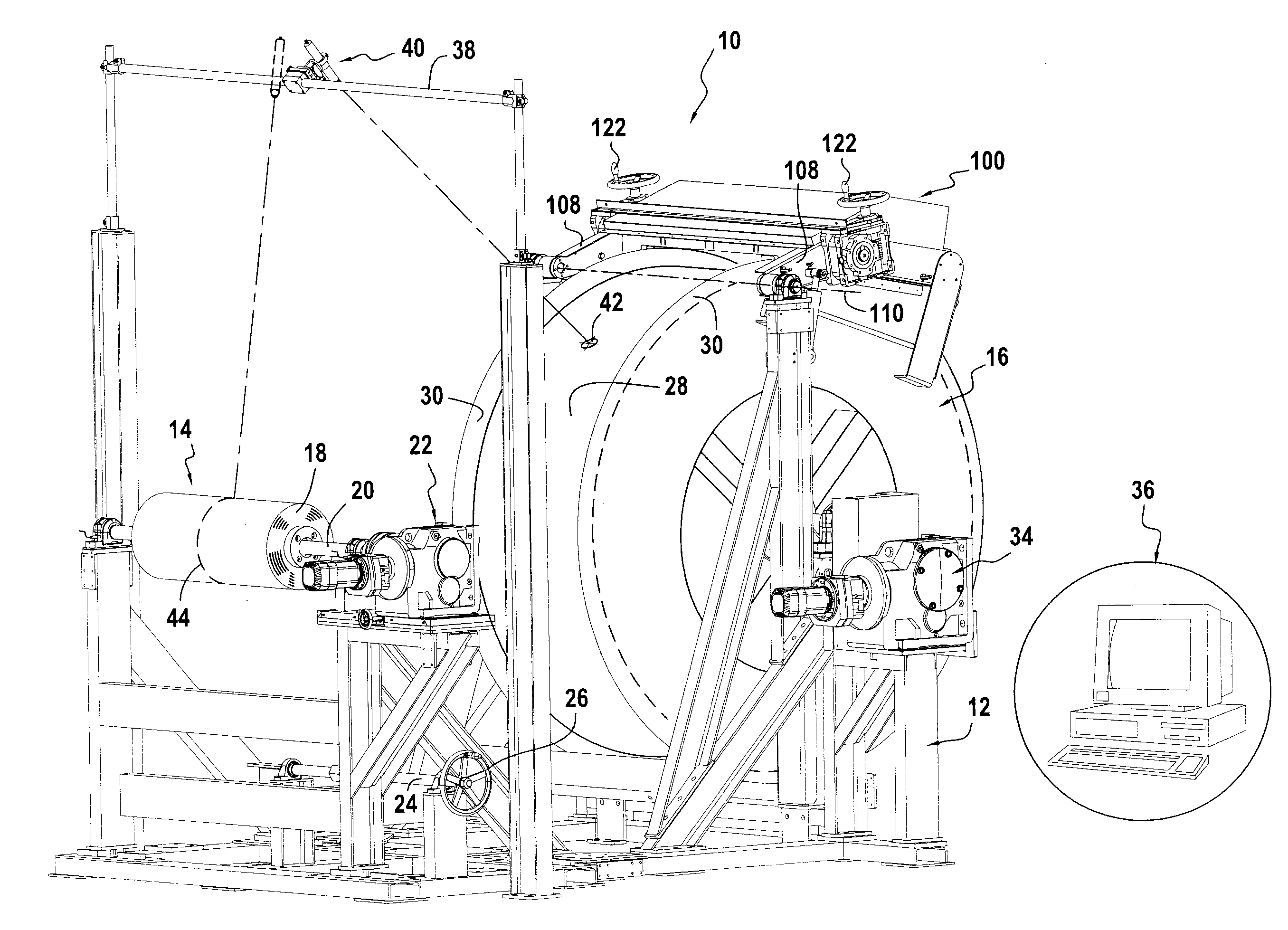 Compacting device for a machine for winding a fibrous texture onto an impregnation mandrel