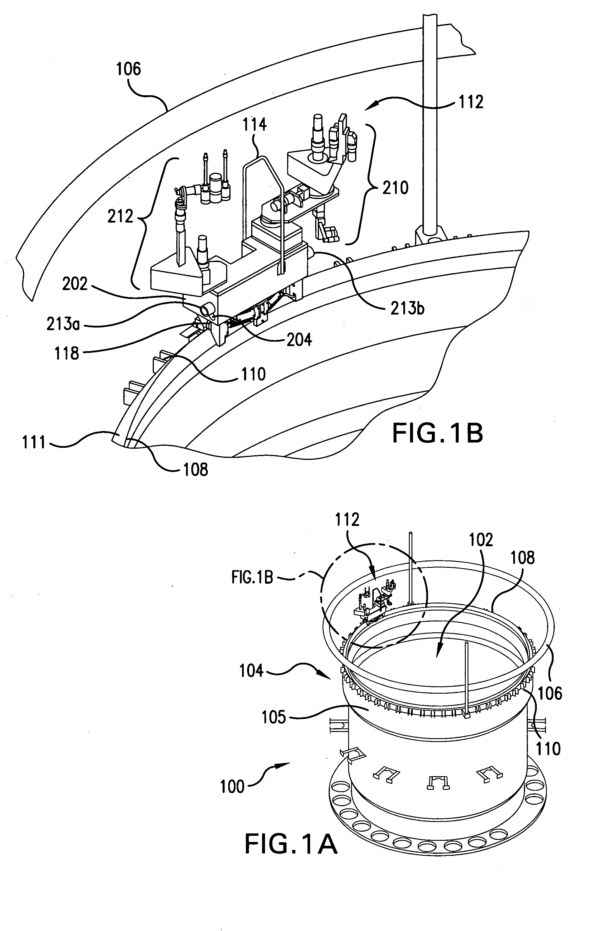 Apparatus and method for inspecting areas surrounding nuclear boiling water reactor core and annulus regions