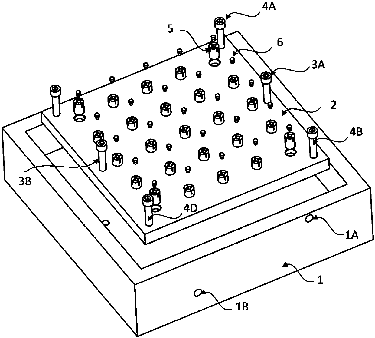 A clamping and cooling device for laser quenching processing of steel plates