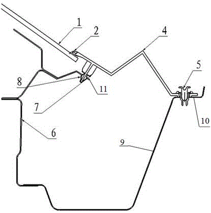 Mounting structure for a front cover trim