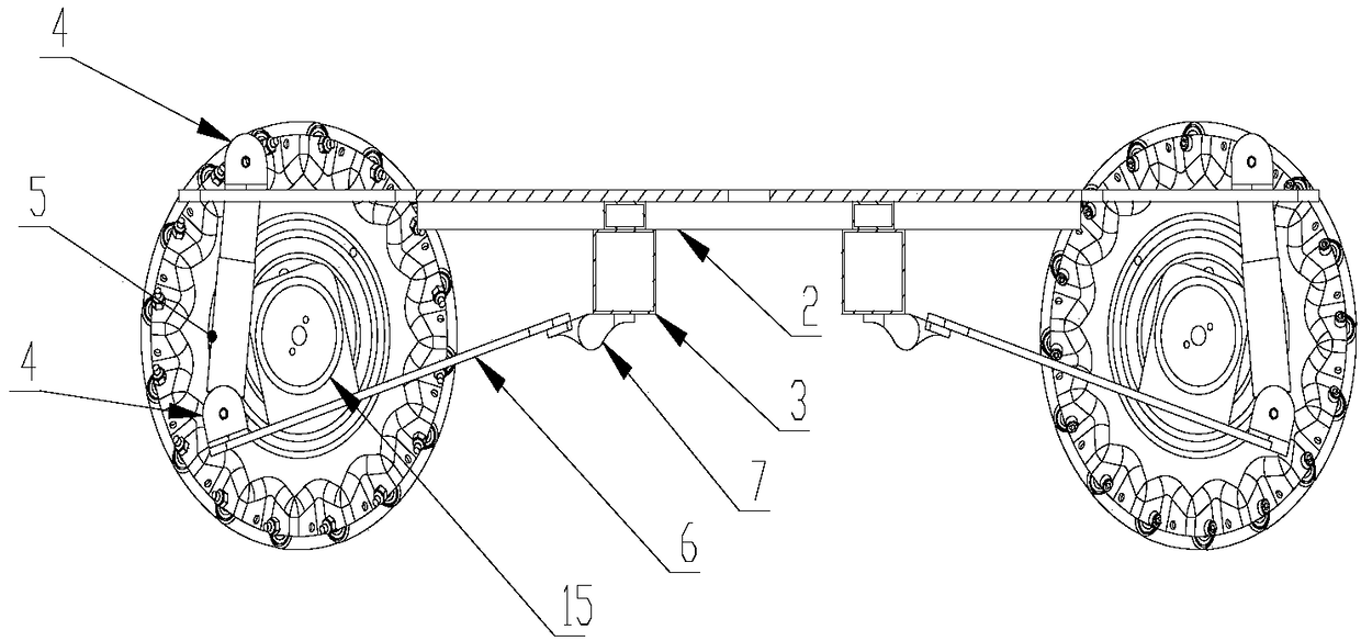A hinge-mounted independent suspension omni-directional mobile platform based on a McNum wheel