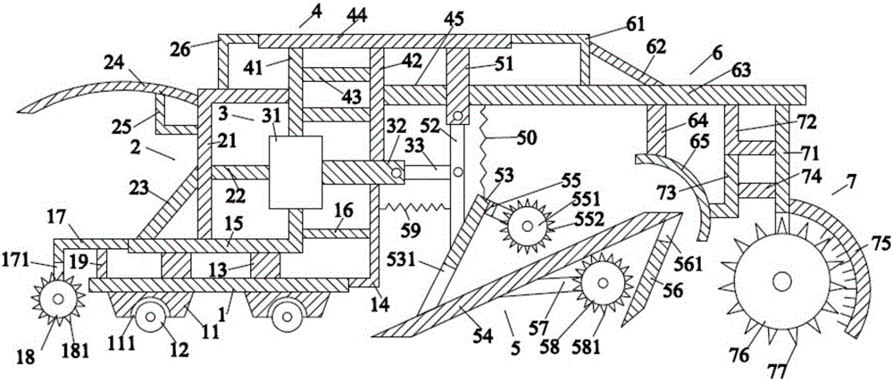 Agricultural blueberry soil turning device capable of walking