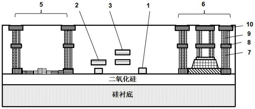 Silicon optical monolithic integrated chip containing silicon nitride waveguide and preparation method of silicon optical monolithic integrated chip