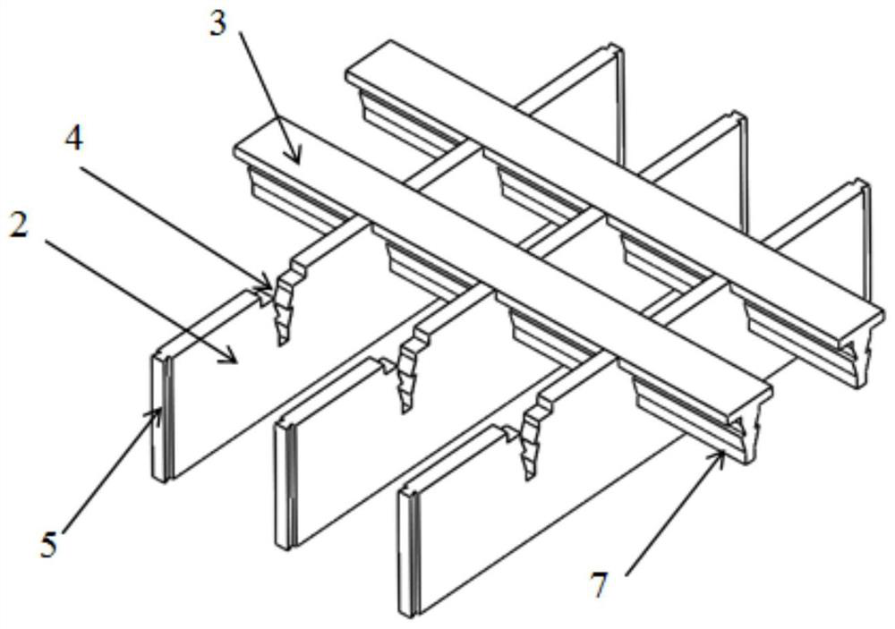 T-shaped clamping groove press-locking type aluminum alloy grating structure and sectional material