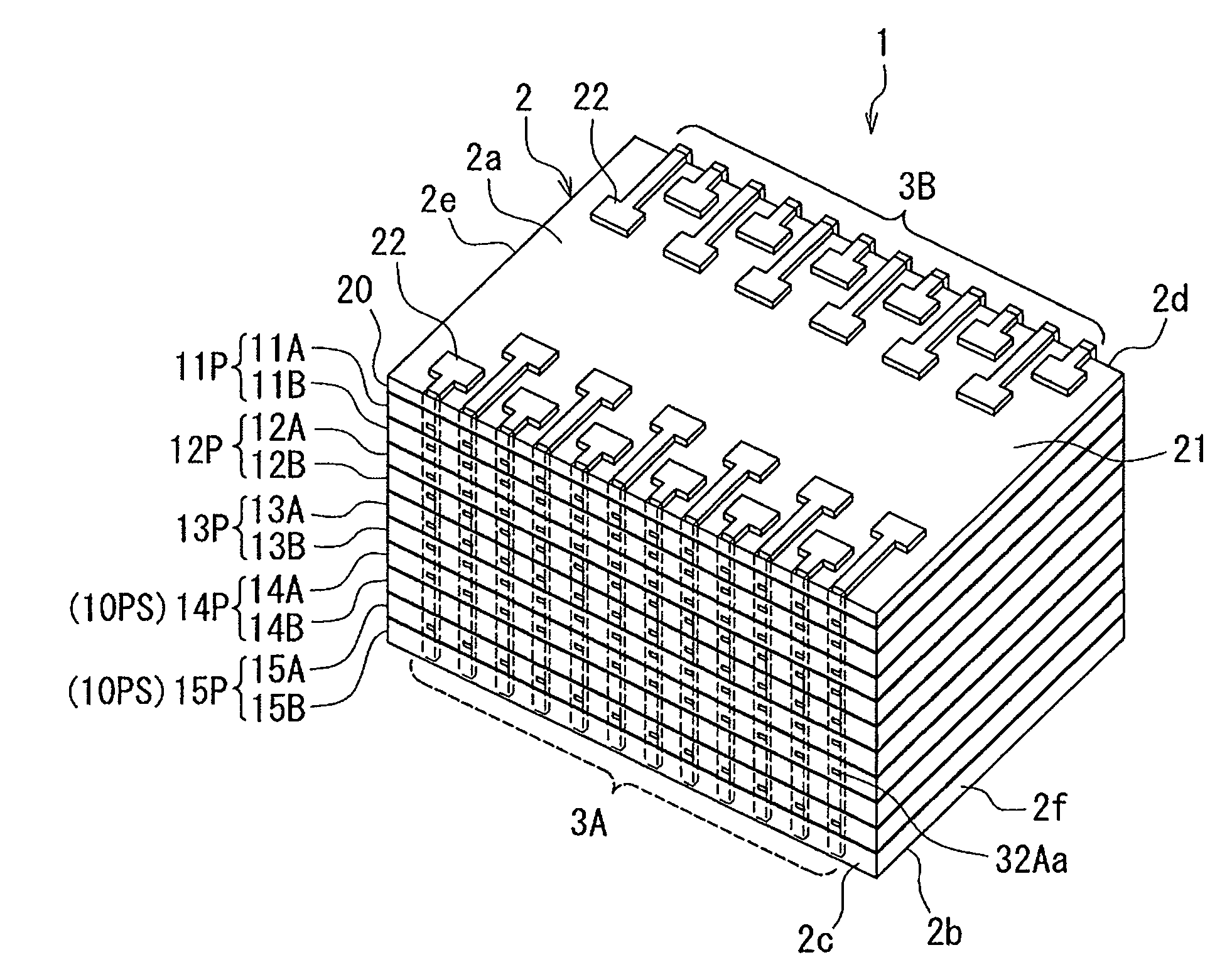 Layered chip package with wiring on the side surfaces