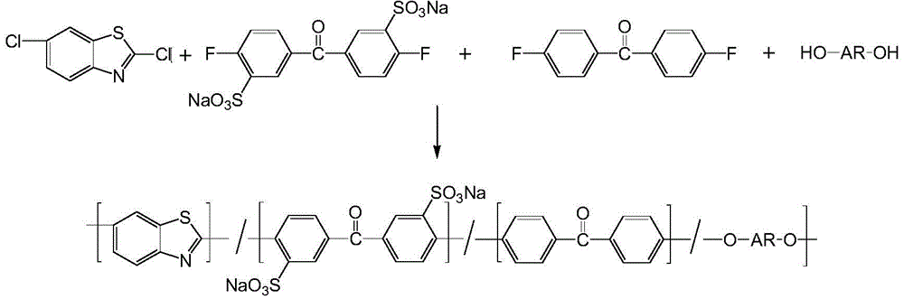 Sulfonated poly(aryle ether ketone) copolymer containing benzothiazole groups and preparation method of sulfonated poly(aryle ether ketone) copolymer